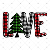 Transfer 000803 - Love Christmas Plaid Word Art