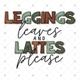 Transfer 000851 - Leggings Leaves Lattes Please Leopard
