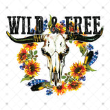 Transfer 000867 - Wild & Free Floral Skull