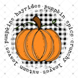 Transfer 000880 - Hayrides Pumpkin Spice Plaid Pumpkin