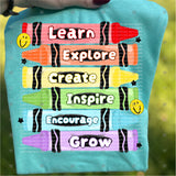 Transfer 000925 - Learn Explore Create Inspire Encourage Grow Crayons