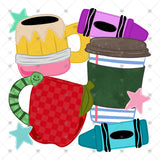 Transfer 000929 - Coffee Cups and Crayons