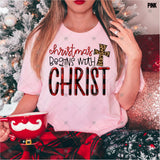 Transfer 000993 - Christmas Begins with Christ Leopard Cross