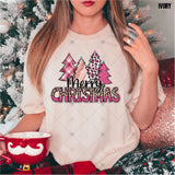 Transfer 001017 - Merry Christmas Pink Trees