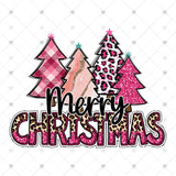 Transfer 001017 - Merry Christmas Pink Trees