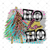 Transfer 001020 - Ho Ho Ho Colorful Christmas Trees