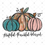 Transfer 001032 - Grateful Thankful Blessed Pumpkins