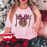 Transfer 001149 - Leopard Joy with Pink Buffalo Plaid Ribbon