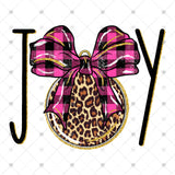 Transfer 001149 - Leopard Joy with Pink Buffalo Plaid Ribbon
