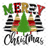 Transfer 001157 - Merry Christmas Red Black and Green Trees