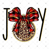 Transfer 001160 - Leopard Joy with Red Buffalo Plaid Ribbon