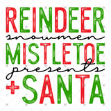 Transfer 001161 - Reindeer Snowmen Mistletoe