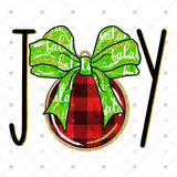 Transfer 001170 - Buffalo Plaid Joy with Green Ribbon