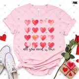 Transfer 001191 - All You Need is Love Watercolor Hearts