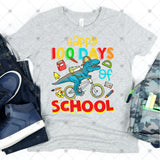 Transfer 001240 - Happy 100 Days of School Dinosaur and Bicycle