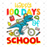 Transfer 001240 - Happy 100 Days of School Dinosaur and Bicycle