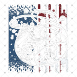 Transfer 001266 - Red White and Blue Fish and Flag