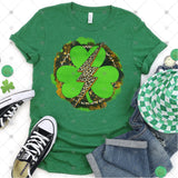 Transfer 001280 - Distressed Clover with Leopard Bolt