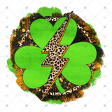 Transfer 001280 - Distressed Clover with Leopard Bolt