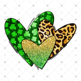Transfer 001281 - St. Patrick's Day Trio of Hearts