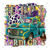 Transfer 001360 - Happy Mardi Gras Vintage Truck