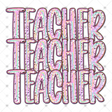 Transfer 001400 - Dottie Scribble Stacked Teacher Word Art