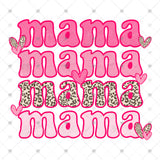 Transfer 001412 - Mama Stacked Word Art Pink and Leopard
