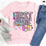 Transfer 001464 - Colorful Dottie Pencil & Bow Grade Set