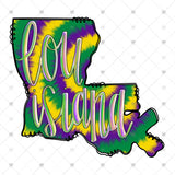 Transfer 001503 - Purple Green Yellow Tie Dye Louisiana