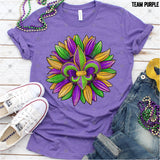 Transfer 001513 - Mardi Gras Fleur De Lis Sunflower