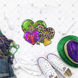 Transfer 001516 - Mardi Gras Hearts Crawfish and Fleur de Lis