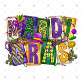 Transfer 001517 - Mardi Gras Block Letters