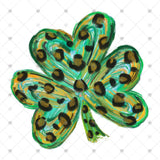 Transfer 001588 - Watercolor Clover with Leopard