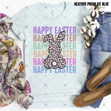 Transfer 001688 - Leopard Bunny Happy Easter Stacked Word Art Colorful