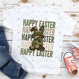 Transfer 001688 - Leopard Bunny Happy Easter Stacked Word Art Colorful