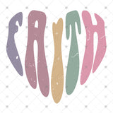 Transfer 001691 - Faith Word Art Heart