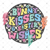 Transfer 001701 - Bunny Kisses Easter Wishes Round Checkers