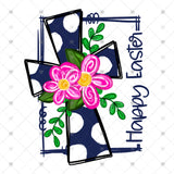 Transfer 001705 - Happy Easter Polka Dot Cross