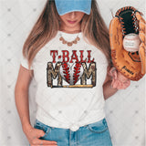 Transfer 001730 - T-Ball Mama Red Paisley Leopard Cow Print