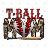 Transfer 001730 - T-Ball Mama Red Paisley Leopard Cow Print