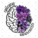 Transfer 001737 - Epilepsy Awareness Floral Brain