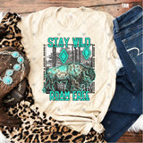 Transfer 001744 - Stay Wild Roam Free Turquoise Buffalo