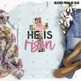 Transfer 001766 - He is Risen Leopard Floral Cross