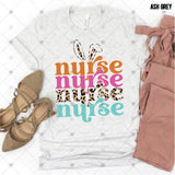 Transfer 001771 - Bright Nurse Bunny Stacked Word Art