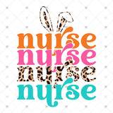 Transfer 001771 - Bright Nurse Bunny Stacked Word Art