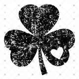 Transfer 001779 - Distressed Clover with Heart