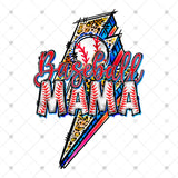 Transfer 001810 - Baseball Mama Leopard Lightning Bolt