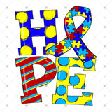 Transfer 001815 - Hope Autism Ribbon