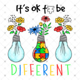 Transfer 001820 - It's Ok to Be Different Floral Lightbulbs