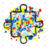 Transfer 001829 - Paint Splatter Puzzle Piece